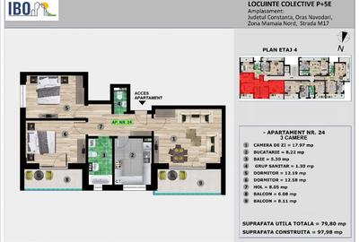 Apartament cu 3 camere decomandat în Nord