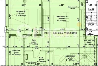Apartament cu 2 camere semidecomandat în Exterior Vest - 7