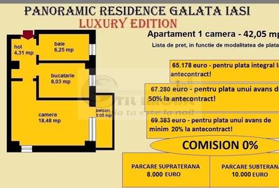 Apartament decomandat de vanzare in Iasi, Galata, 42,05 mp, bloc nou - 2