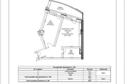 Apartament cu 2 camere, 54,4 mp, Ansamblu Rezidential, Zorilor