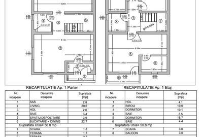 Berceni - Oituz - Duplex - P+1 - 200 mp teren - 4 camere -3 gr sanitare-centrala - 8
