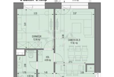 Apartament cu 2 camere semidecomandat în Nord