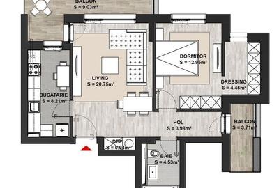 Apartament cu 2 camere în Dârste - 1
