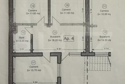 Apartament 3 camere, 64 mp, zona Spitalul Judetean - 10