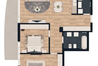 Apartament cu 3 camere decomandat, mobilat în Central - 4