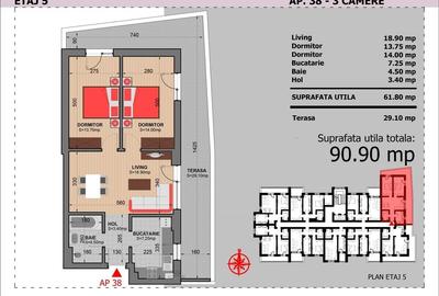 Apartament 3 Camere Decomandat Sector 4 Grand Arena 90.9Mp - 6