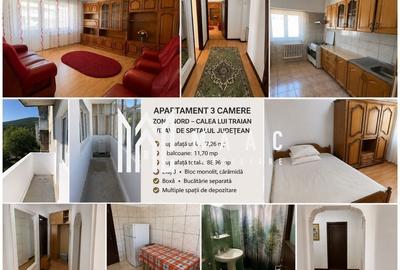 Apartament cu 3 camere decomandat, mobilat în Nord