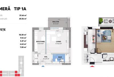 De vanzare Garsoniera TIP A in Plaza Residence Faza 6 De vanzare Garsoniera TIP A in Plaza Residence Faza 6 - 4
