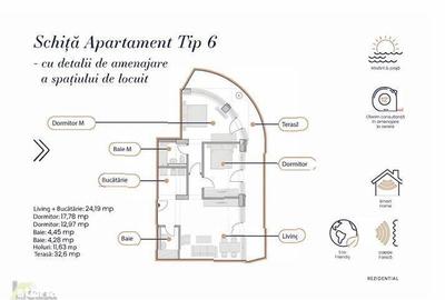Apartament cu 3 camere în Central