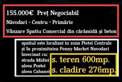 Ocazie Afaceri Vanzare cladire beton 276mp. cu Teren 600mp. - 1