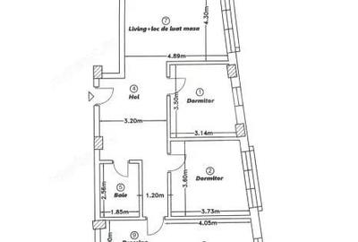Apartament cu 3 camere semidecomandat în Central - 3
