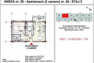 Apartamente 2 camere, Unirii apartment's Balotesti, lift, parcare - 6