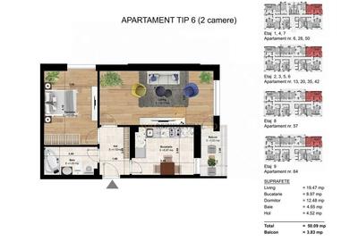 Închiriere apartament 2 camere –Prima închiriere | Bd. Metalurgiei - 8