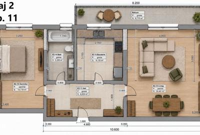 Apartament cu 2 camere în Tomis Plus - 10