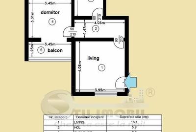 Apartament cu 2 camere în Valea Lupului - 15