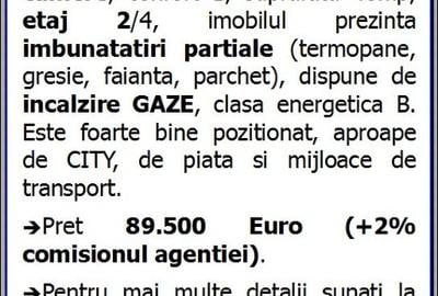 Apartament cu 2 camere semidecomandat în Tomis III - 9