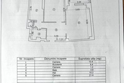 Apartament cu 2 camere decomandat în Capitol