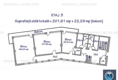 Spatiu  birouri de inchiriat, zona Ultracentral, 407.31 mp #11158 - 11