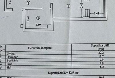 Apartament cu 2 camere decomandat în Far - 3