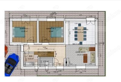 Casă cu 3 camere cu Teren 390 Mp în Girocului