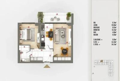 Apartament cu 2 camere decomandat în Titan - 6