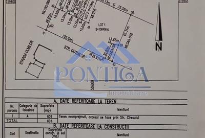Teren Construcții intravilan de 601 mp, în Nord - 1