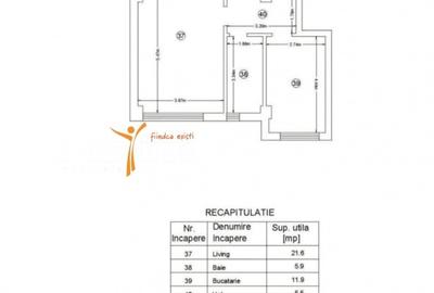 Moara de Vant apartament 2 camere open space 45 m cu gradina - 9