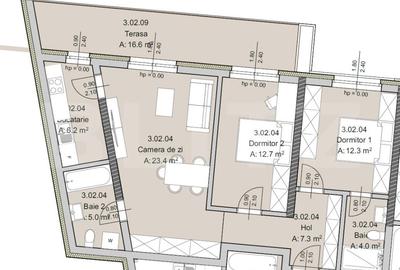 Apartament 3 camere, 71 mp, Terasa 17 mp, Imobil Nou, Semicentral - 2