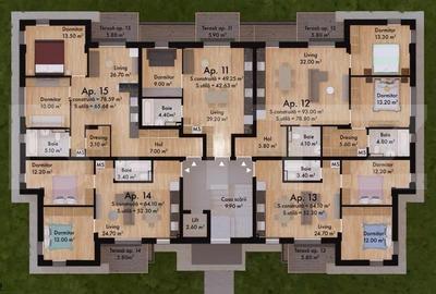 Apartament 3 camere | 65.68mp | Green Residence - 12