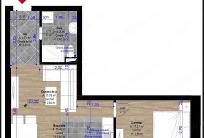 Apartament cu 2 camere semidecomandat în Central - 1