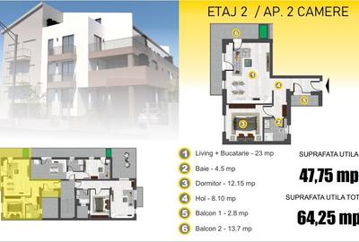 Apartament cu 2 camere decomandat în Bucureștii Noi - 4