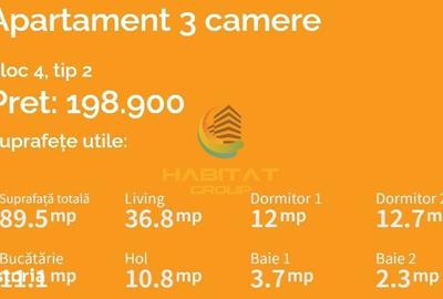 Apartament cu 3 camere în Sălăjan