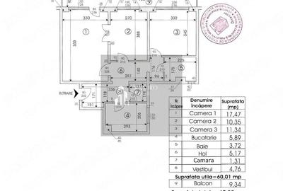 Apartament cu 3 camere decomandat în Sud