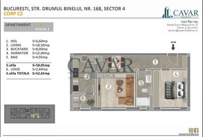 Apartament 2 Camere Proiect Cavar Residence Binelui - 8