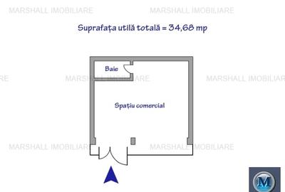 Spatiu comercial de inchiriat, zona Nord, 34.68 mp #16678 - 1