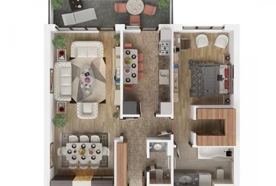Apartament 2 camere tip 2D - 72 mp utili + terasa - Isaran Residence, Brasov - 3