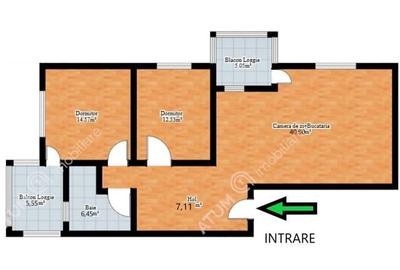Apartament de 3 camere cu 2 balcoane etaj 2 situat in zona Rahovei - 9