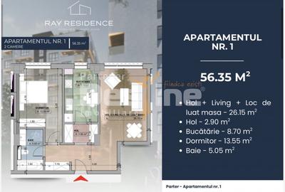 Apartament cu 2 camere decomandat în Cornitoiu - 2