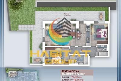 De vanzare apartament cu 3 camere si gradina proprie in Pallady - 3