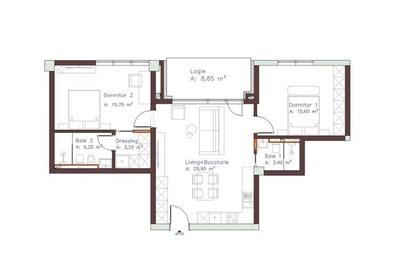 Vanzare apartament 3 camere bloc nou zona Piata Abator Centru, Cluj-Napoca - 1