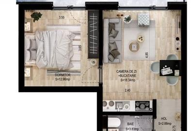 Apartament cu 2 camere în Universității - 2