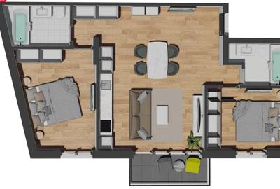 Apartament cu 2, camere, zona Vivo, parcari subterane - 38