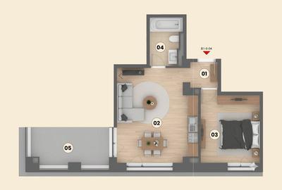 Apartament cu 2 camere în Chitila - 1
