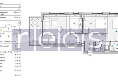 Apartament cu 3 camere în Dămăroaia