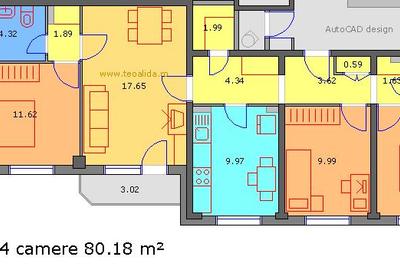 Apartament cu 4 camere semidecomandat, mobilat în Moșilor