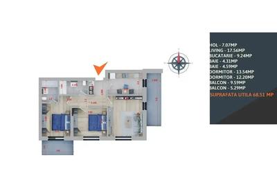Titan Theodor Pallady metrou 3 Camere decomandat cu balcon generos - 7