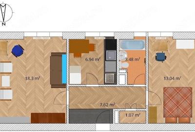 Apartament cu 2 camere decomandat în Central - 4