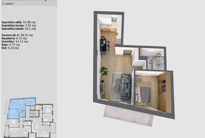 Comision 0%! Apartamente 2 camere, 59mp, Cluj Centru, Paris 22 - 7