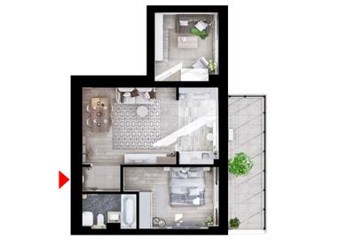 Apartament 2 camere + birou | HILS Republica - 2