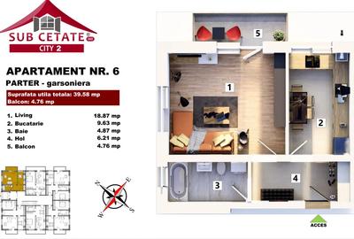 Garsonieră decomandată în Sânpetru - 5